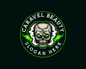 Smoke Vaping Skull logo design