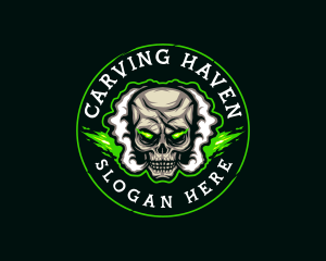 Smoke Vaping Skull logo design