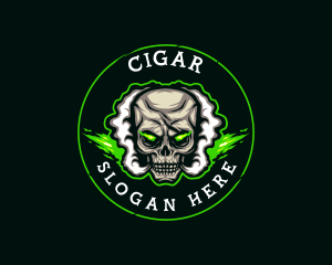 Smoke Vaping Skull logo design