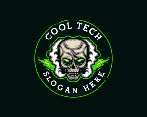 Smoke Vaping Skull logo design