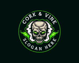 Smoke Vaping Skull logo design