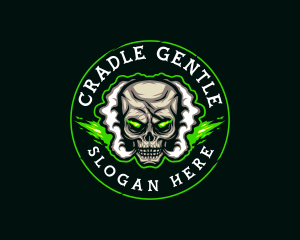 Smoke Vaping Skull logo design