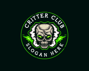 Smoke Vaping Skull logo design