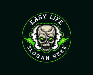 Smoke Vaping Skull logo design