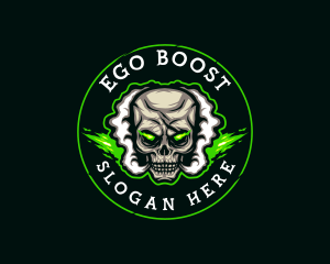 Smoke Vaping Skull logo design