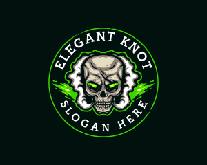 Smoke Vaping Skull logo design