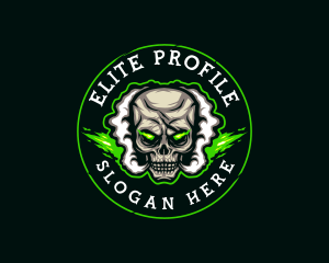 Smoke Vaping Skull logo design