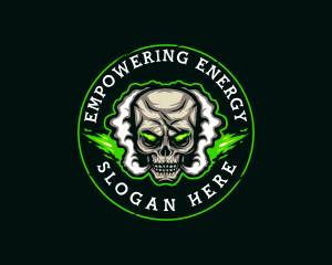 Smoke Vaping Skull logo design