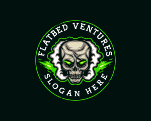 Smoke Vaping Skull logo design