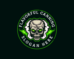 Smoke Vaping Skull logo design