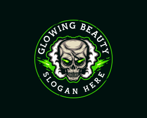 Smoke Vaping Skull logo design