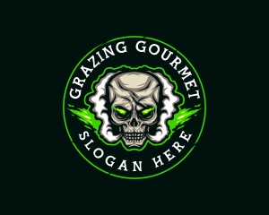 Smoke Vaping Skull logo design