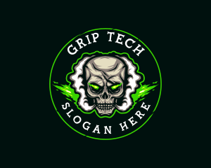 Smoke Vaping Skull logo design