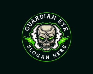 Smoke Vaping Skull logo design