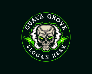 Smoke Vaping Skull logo design