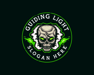 Smoke Vaping Skull logo design