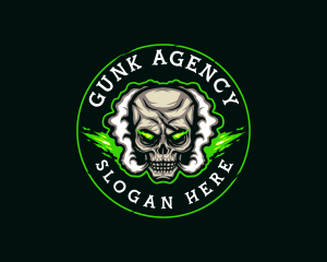 Smoke Vaping Skull logo design