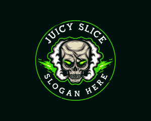 Smoke Vaping Skull logo design