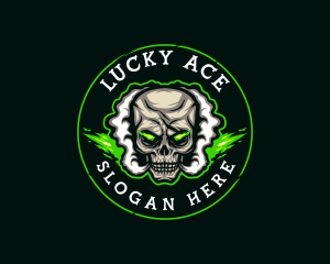 Smoke Vaping Skull logo design