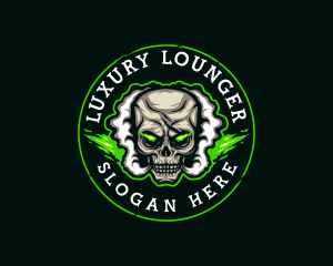 Smoke Vaping Skull logo design