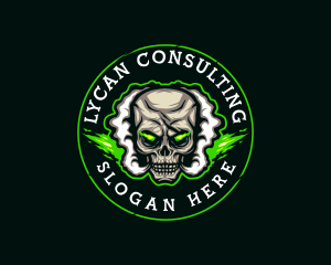 Smoke Vaping Skull logo design