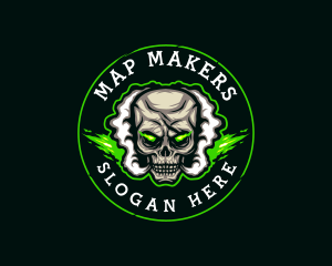 Smoke Vaping Skull logo design