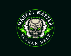 Smoke Vaping Skull logo design