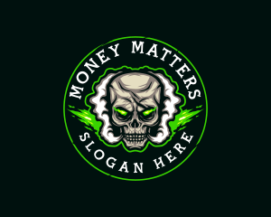 Smoke Vaping Skull logo design