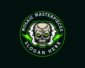 Smoke Vaping Skull logo design