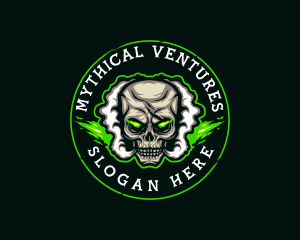 Smoke Vaping Skull logo design