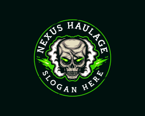 Smoke Vaping Skull logo design