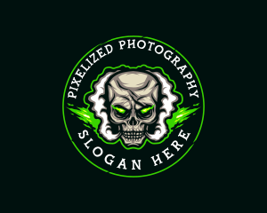 Smoke Vaping Skull logo design