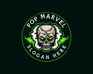 Smoke Vaping Skull logo design