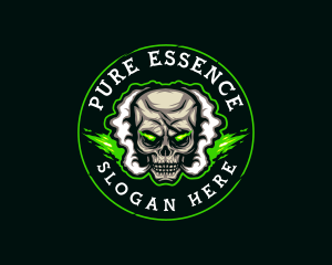 Smoke Vaping Skull logo design