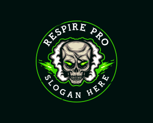 Smoke Vaping Skull logo design