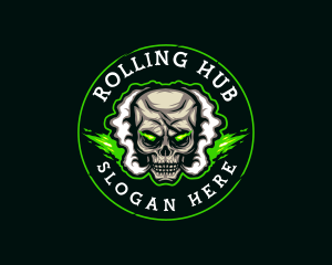 Smoke Vaping Skull logo design