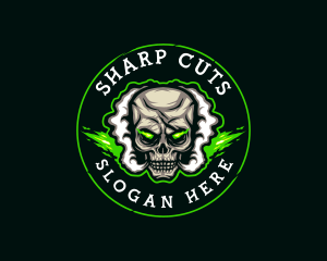 Smoke Vaping Skull logo design