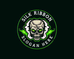 Smoke Vaping Skull logo design