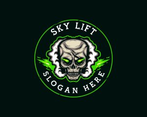 Smoke Vaping Skull logo design