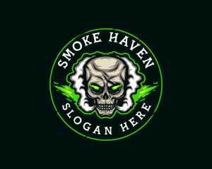 Smoke Vaping Skull logo design