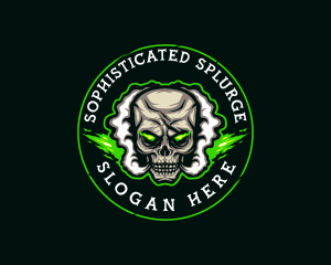 Smoke Vaping Skull logo design