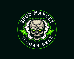 Smoke Vaping Skull logo design