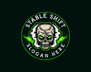 Smoke Vaping Skull logo design