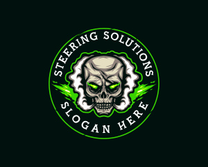 Smoke Vaping Skull logo design