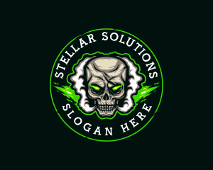 Smoke Vaping Skull logo design