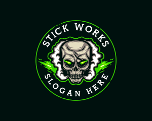 Smoke Vaping Skull logo design