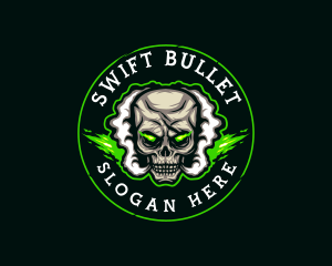 Smoke Vaping Skull logo design