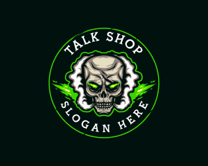 Smoke Vaping Skull logo design