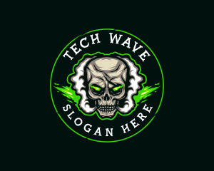 Smoke Vaping Skull logo design