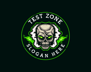 Smoke Vaping Skull logo design